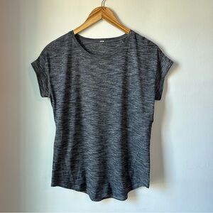 lululemon Lost In Pace Short Sleeve Heathered Black Size 8